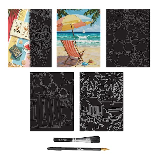 Brea Reese® 9" x 12" Beach Vibes Scratch Art Paper Pad